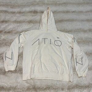 Roc Nation Paper Planes Hoodie Pullover White Cotton Knit Men Large